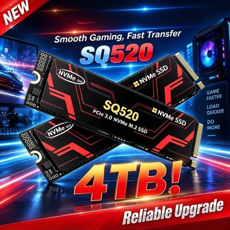SQ520 M.2 NVMe SSD PCIe Gen3.0 x3 M.2 2280 Internal Solid State Drive High Speed Storage for Desktop Laptop Gaming PC