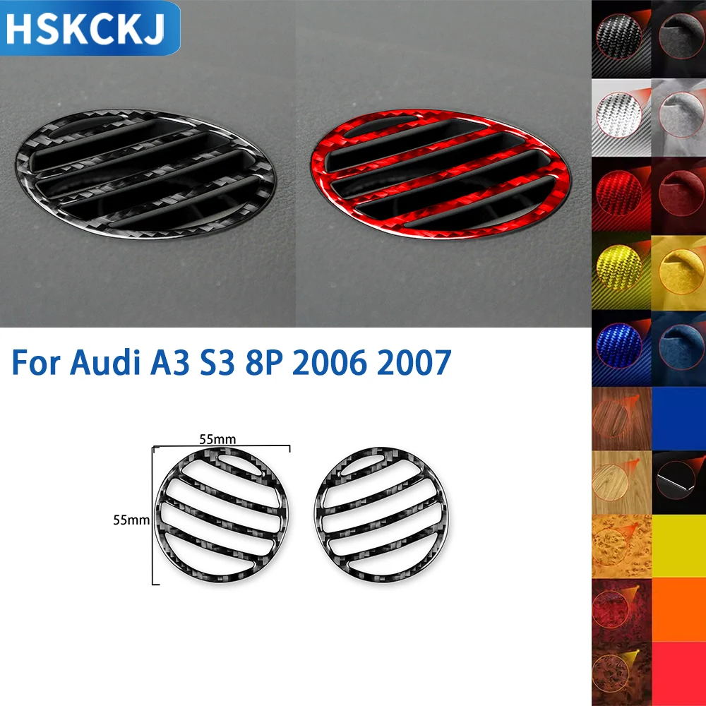 For Audi A3 S3 8P 2006 2007 Carbon Fiber Dashboard Defogger Air Vent Outlet Pnael Trim Cover Car Interior Accessories Sticker