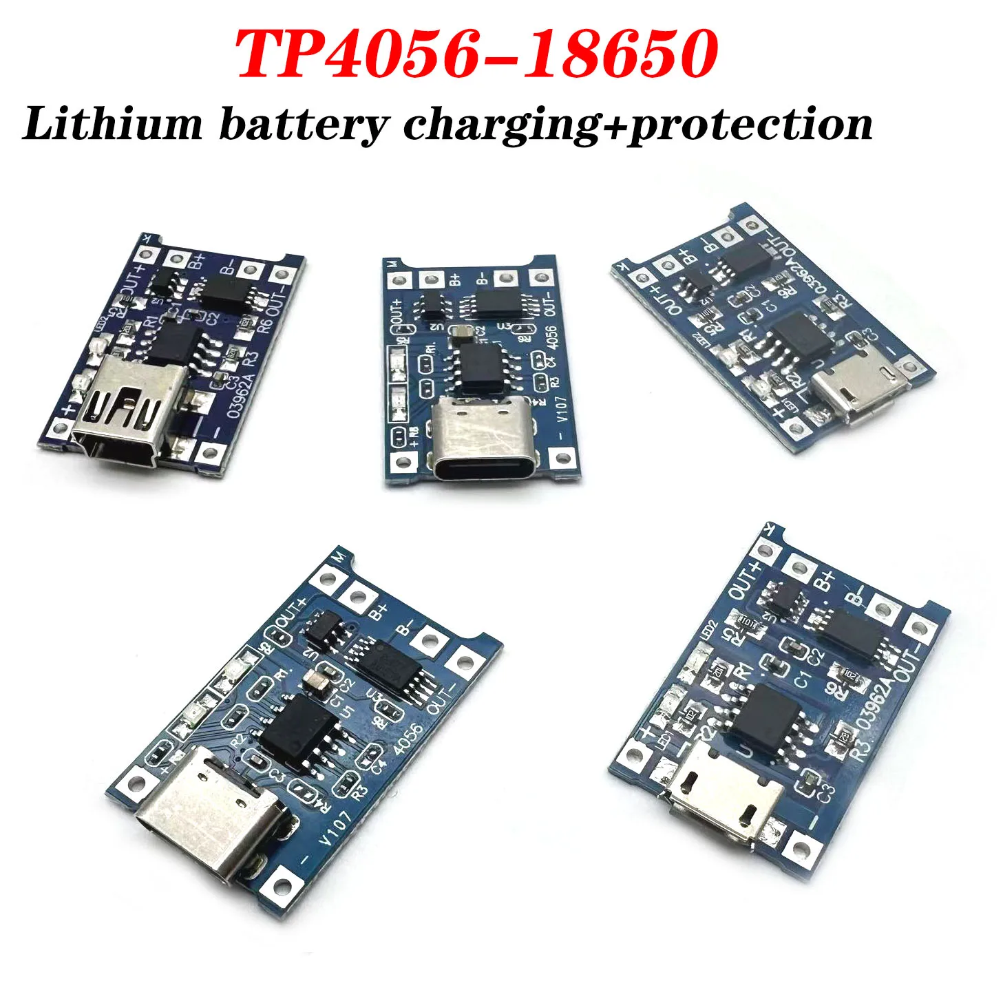 Type-C Micro Mini 5V 1A 18650 TP4056 Lithium Battery Charge Module Charging Card with Protection Dual Functions 1a Li-Ion