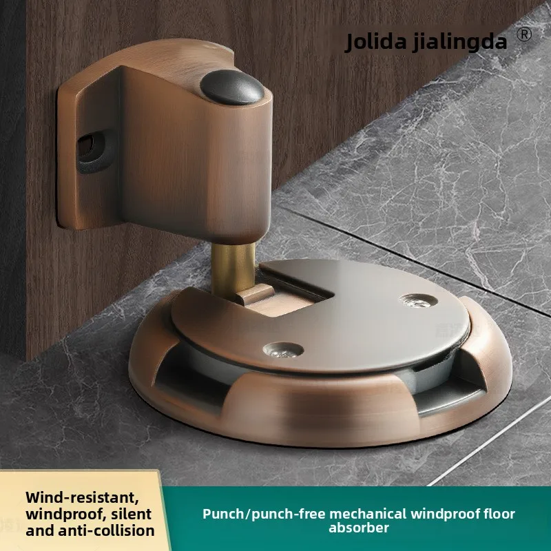 Upgraded Strong No Drilling Invisible Windproof Magnetic Door Suction Stopper with Anti Collision Silicone Bumper Pad for Bedroo