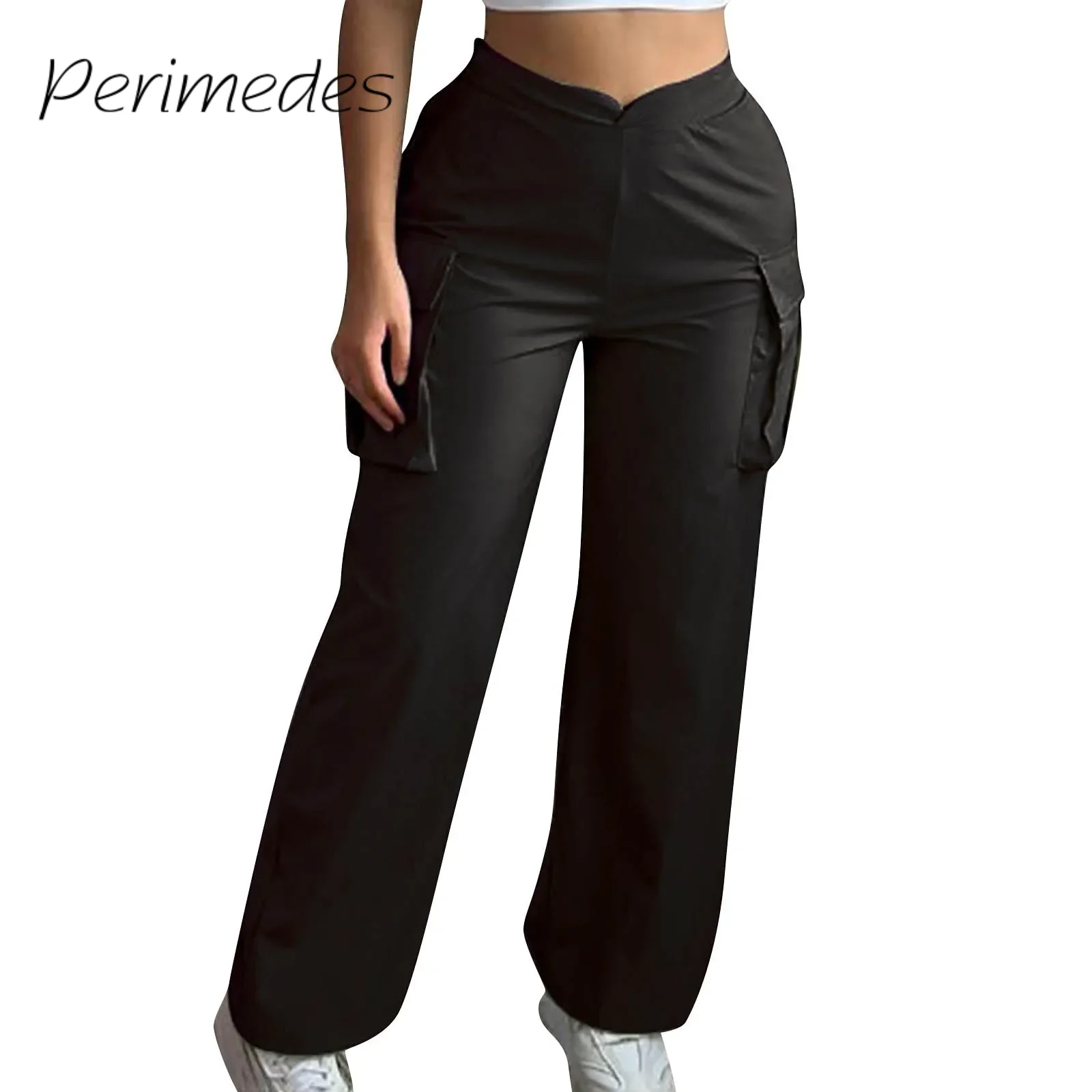 

Women'S Summer new pants High crossed elastic Waist slim-fit 2024 Pants Casual daily fashionable ninth Trousers With Pockets