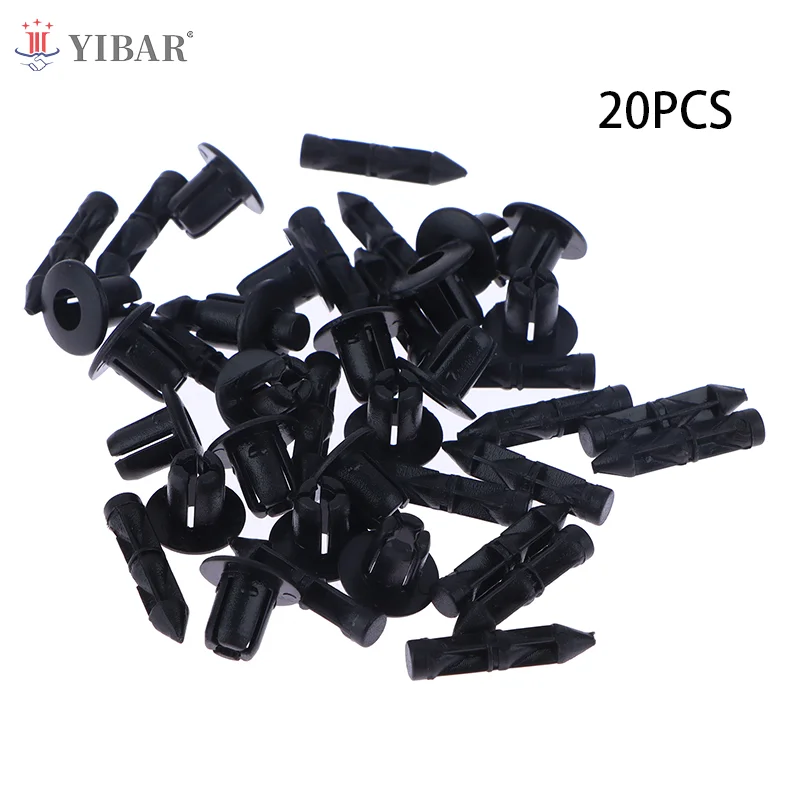 20PCS 6mm Fastener Clips Push Retainer Pin Rivet For Motorcycle Plastic Rivet Fairing Clips Accessories Parts