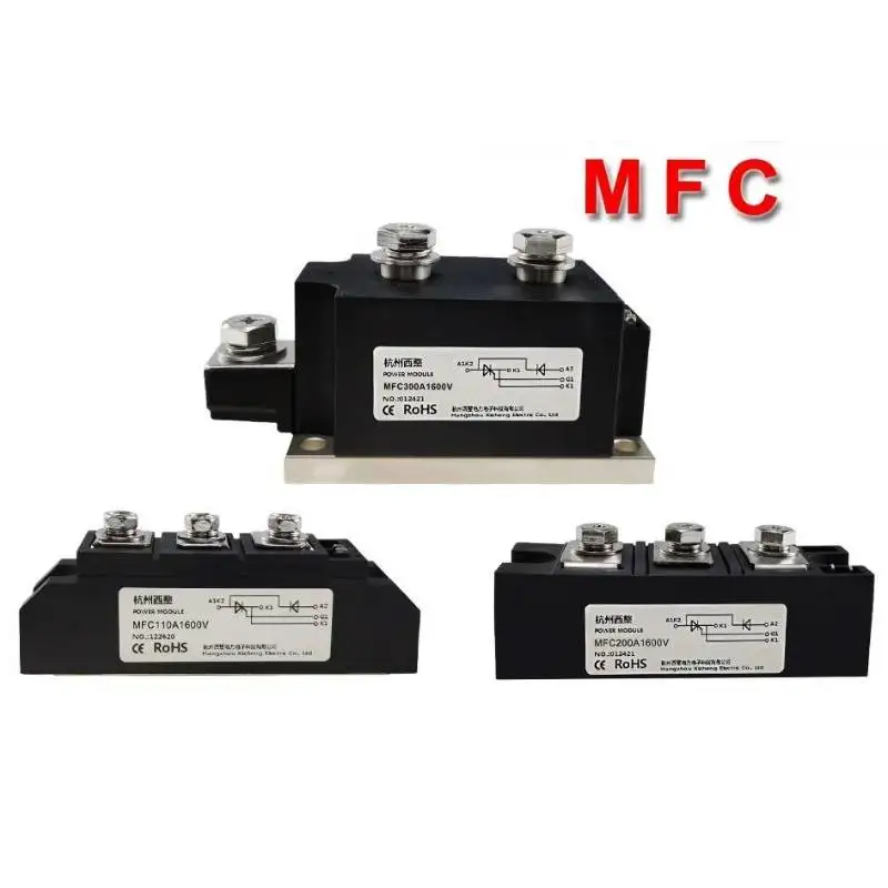 

Тиристорный модуль MFC40/55/70/90/110/130/135/160/182/200A 1600 В Тиристорный фазовый сдвиг с половинным управлением 200 А