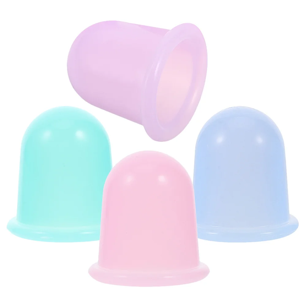 

4Pcs Silicone Cupping Massage Cups Vacuum Silicone Suction Pump Facial Body Massager Home Cupping Cups