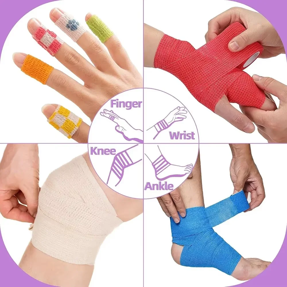 3.8CM Mixed Colors Disposable Tattoo Grip Bandage Cover Wraps Tapes Nonwoven Waterproof Self Adhesive Bandage Tattoo Accessories