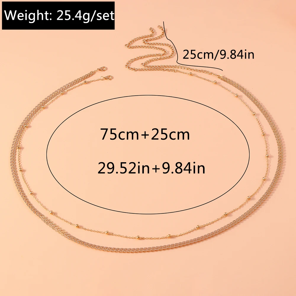 Aihua Sexy Flache Schlangenkette Taille Bauchgürtel für Frauen Sommer Strand Bikinis Einfache Körperkette Festival Schmuck Zubehör – Detail 7