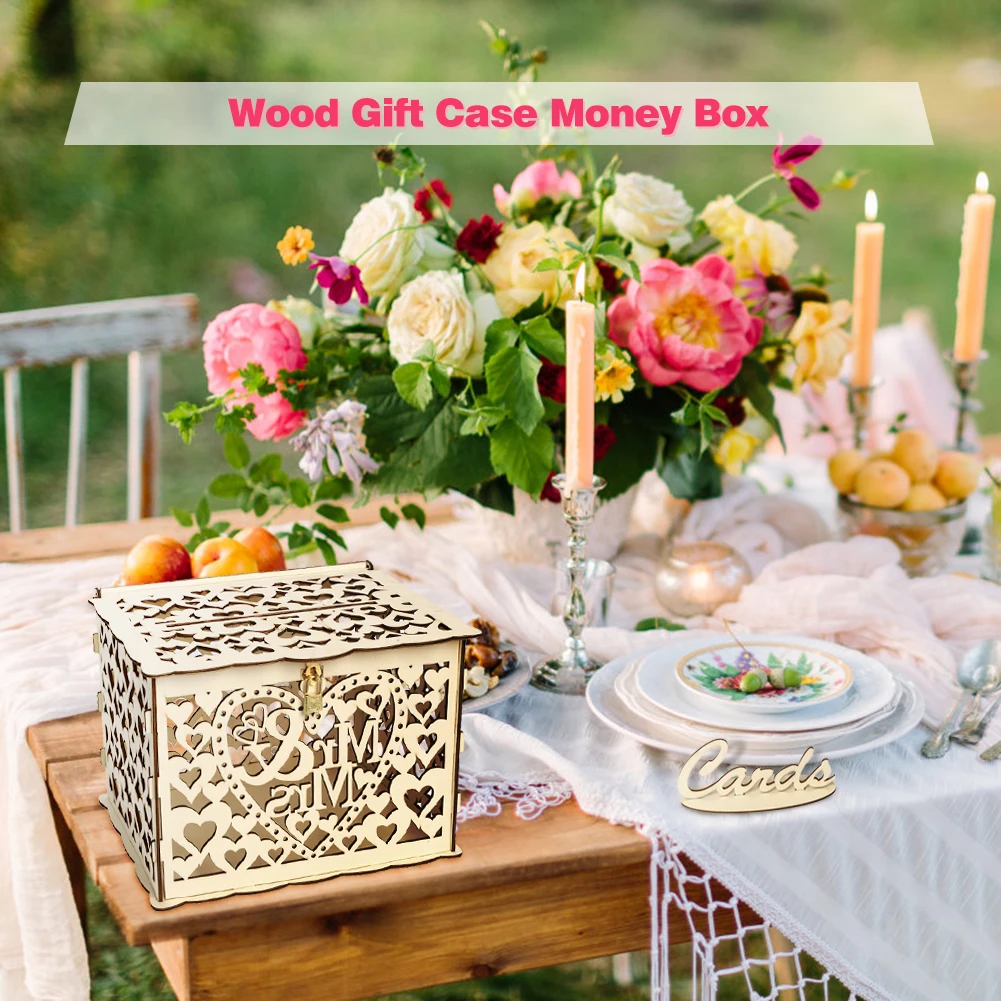 DIY Wood Gift Case Creative Card Holder Container Elegant Portable Reusable Simple Fashion Exquisite Handmade Decoration Supplie