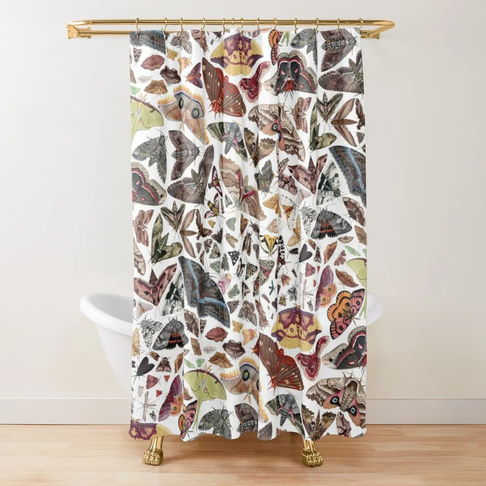 Biology Floral Stall Shower Curtain, Vintage Garden Plants Herbs Flowers Botanical Design, Fabric Bathroom Decor Set with Hooks