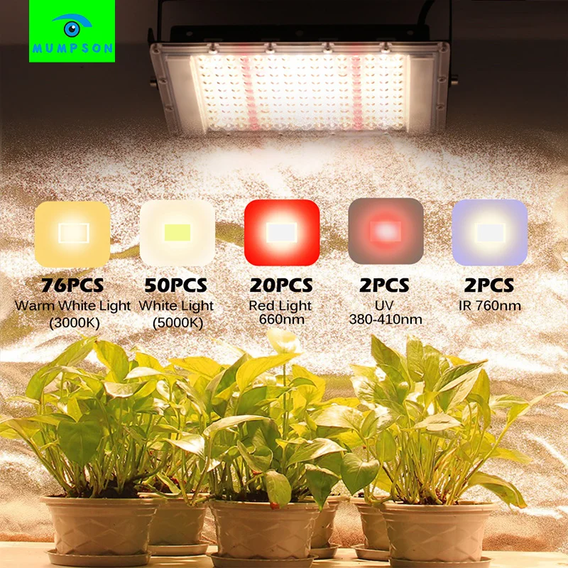 

Led Grow Light 50W 100W 300W 220V Plant Lamp LED Full Spectrum For Greenhouse Seeds Flower Hydroponic Plant Growth Lighting