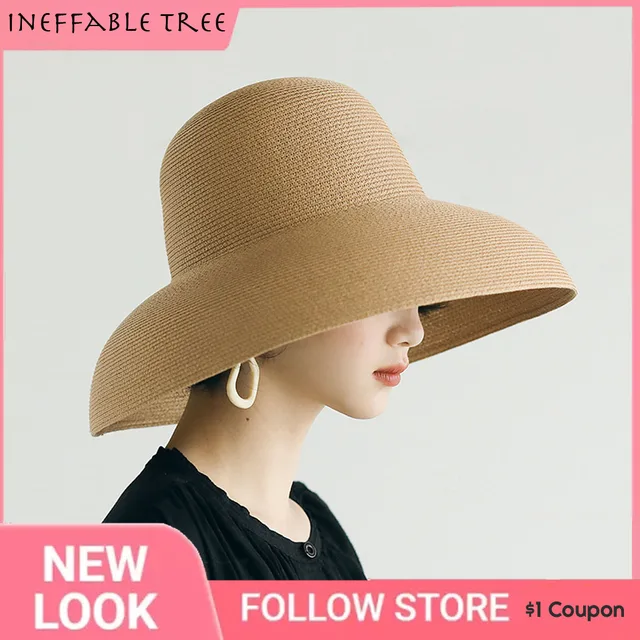 Lato w stylu Hepburn Vintage Design duży daszek słomkowy kapelusz kobiety dziewczęta jednokolorowe wakacje na plaży wielkie słońce Gorra