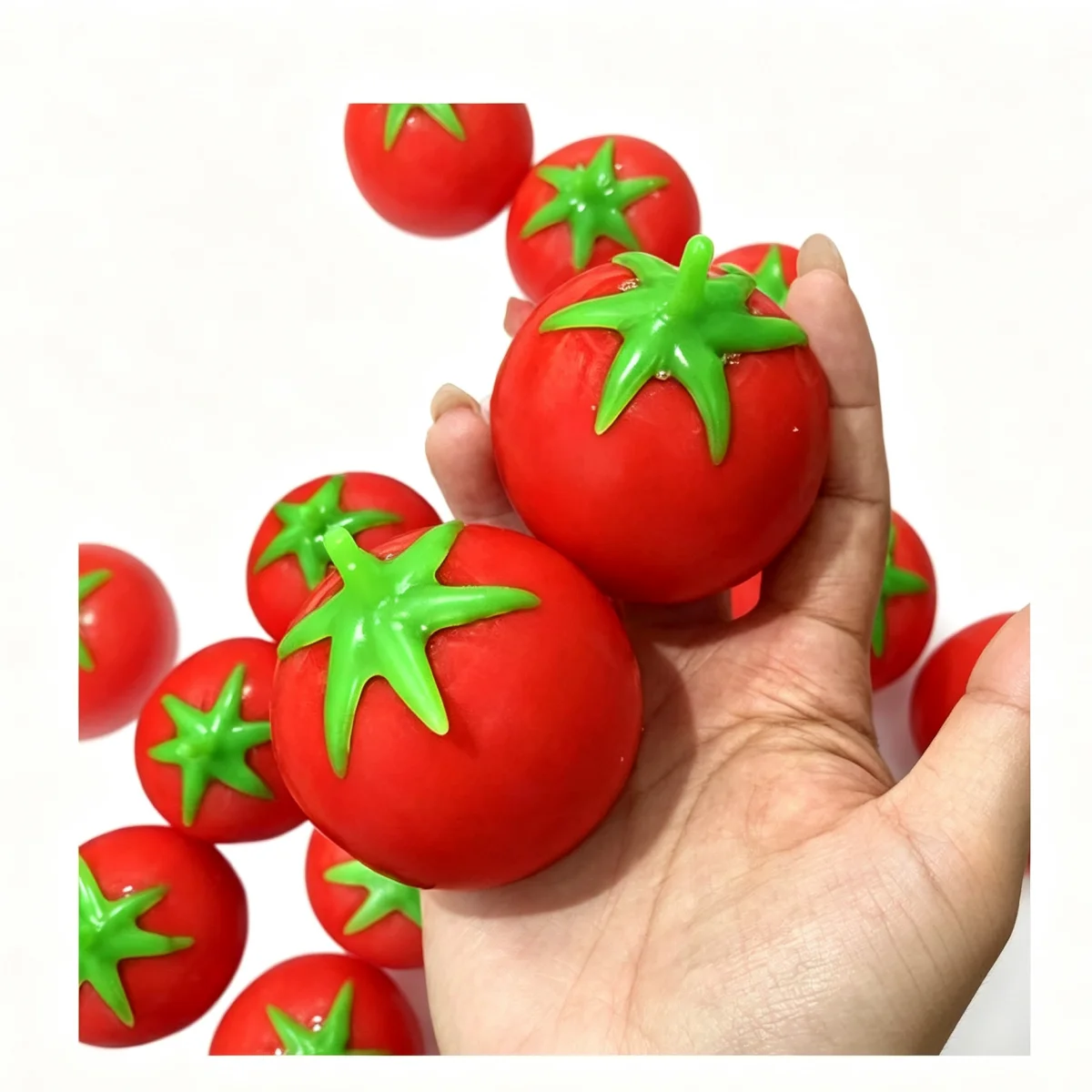 Squishy Tomato Squeeze Fidget Toys Soft Homemade Building Block Filling Stress Ball ASMR Sensory Anti Stress Toy Gift for Adult