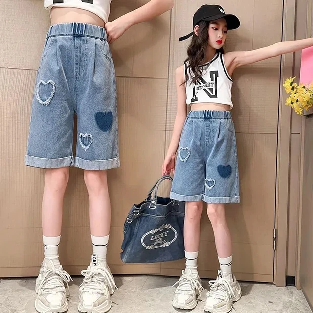 Girls knee length shorts best sale