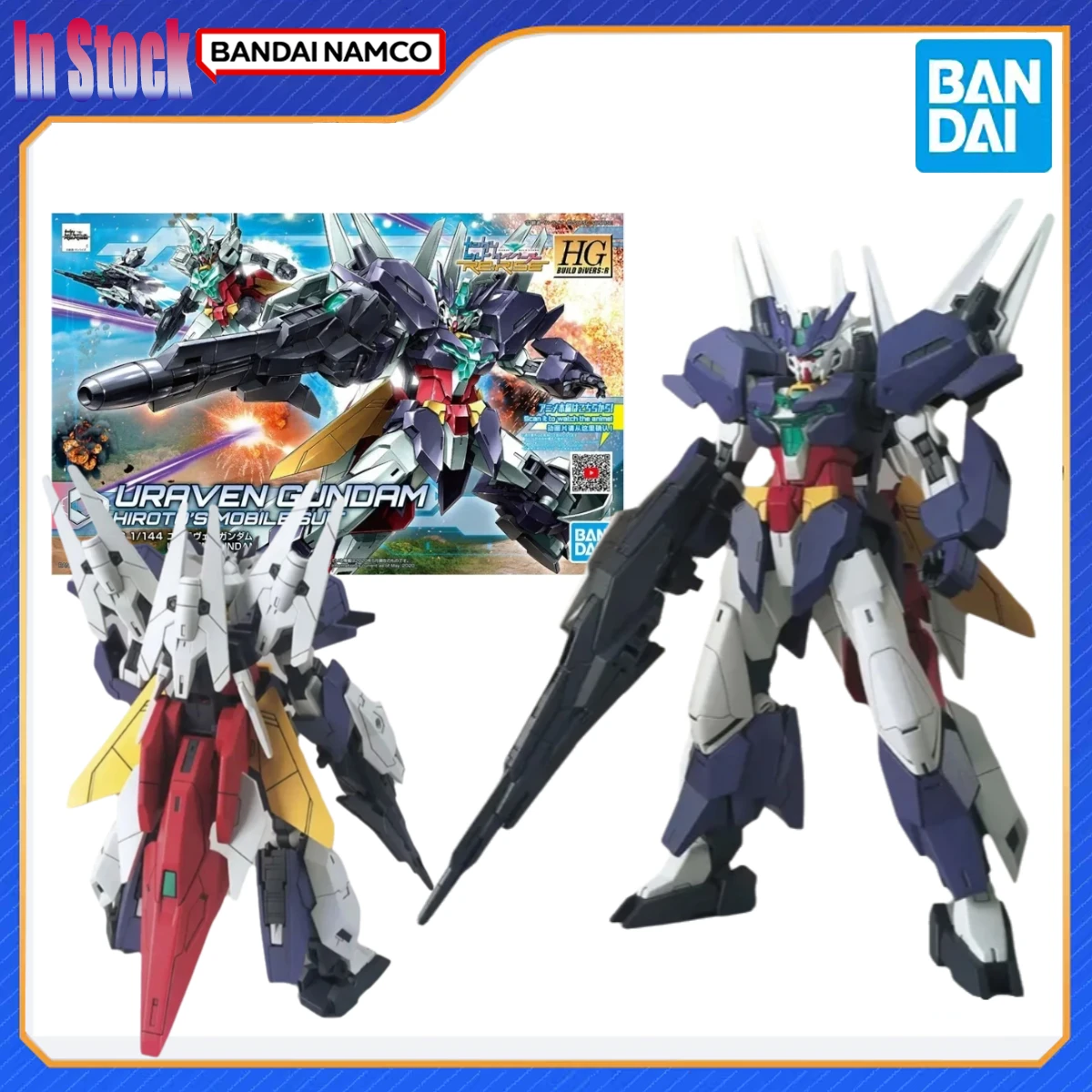

Оригинальный браслет Bandai Anime HG Gundam Build Divers 1/144 URAVEN GUNDAM HIROTO'S MOBILE SUITV, наборы моделей экшн-фигурок, подарок для детей