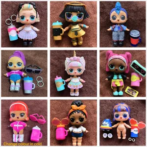 Set von Einhornpuppen glänzt für Kinder, Schwesterpuppe, seltene Stile, Punkjunge, begrenzte Sammlung, LOLS -Spielzeug, Geburtstagsgeschenk, Verkauf, 8 cm 8 Hauptverkaufskit Doll Original lol - №5