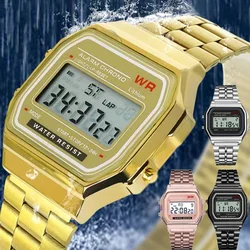 Luxury F91W Band Watch Retro Digital Stainless Steel Sports Military Watches Waterproof Men Women Electronic Wristwatch Clock