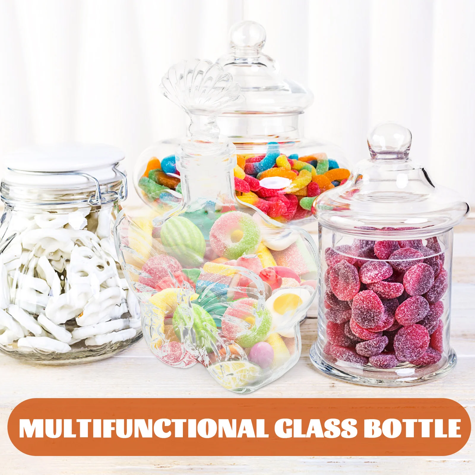 

4Pcs Luminous Sand Art Bottles Glass Containers Stoppers Perfume Storage Drift Decorative Wishing Bottles DIY Craft Transparent