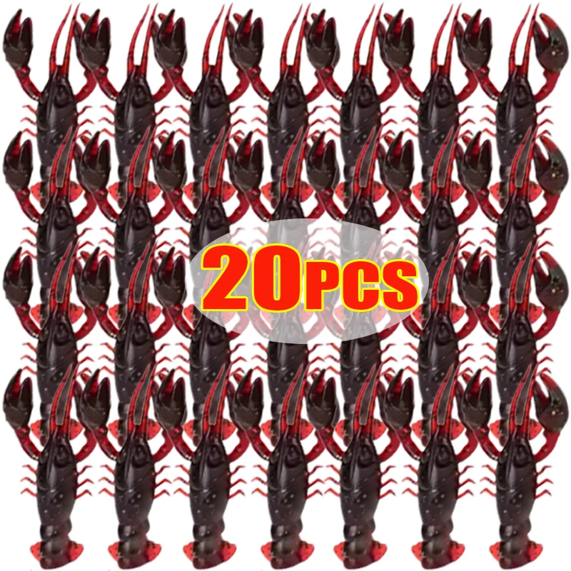 Señuelos de peces blandos, cebos artificiales para camarones, aparejos de pesca, langosta, cangrejo, gusano, Anguila, Needfish Swimbaits, plantilla, herramienta de pesca, 5/10/20 piezas