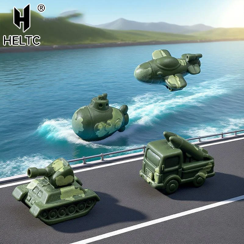 2PCS Miniature  Vehicle Models Resin Tank Plane Submarine Ornaments For Micro Landscape And DIY Decor
