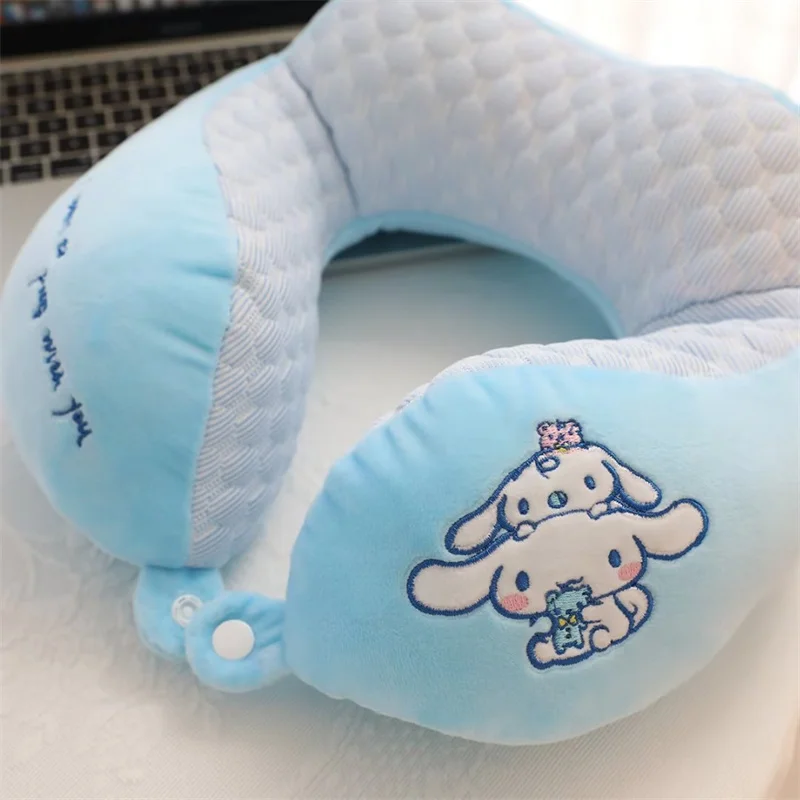 Anime Sanrio U-shaped Pillow Cartoon Hello Kitty Melody Kuromi Cinnamoroll Nap Pillow Portable Travel Neck Pillow Birthday Gift