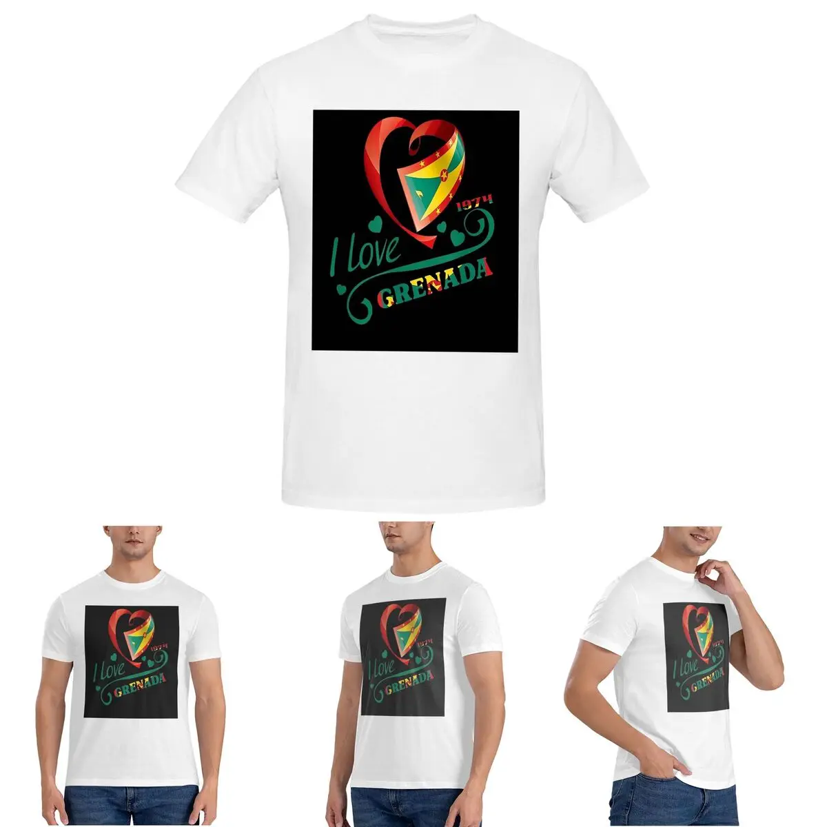 

Grenada Independence Day T-Shirt for Men Cotton Oversized T Shirts Men's Short Sleeve O-Neck Summer Clothes Tops S-6XL
