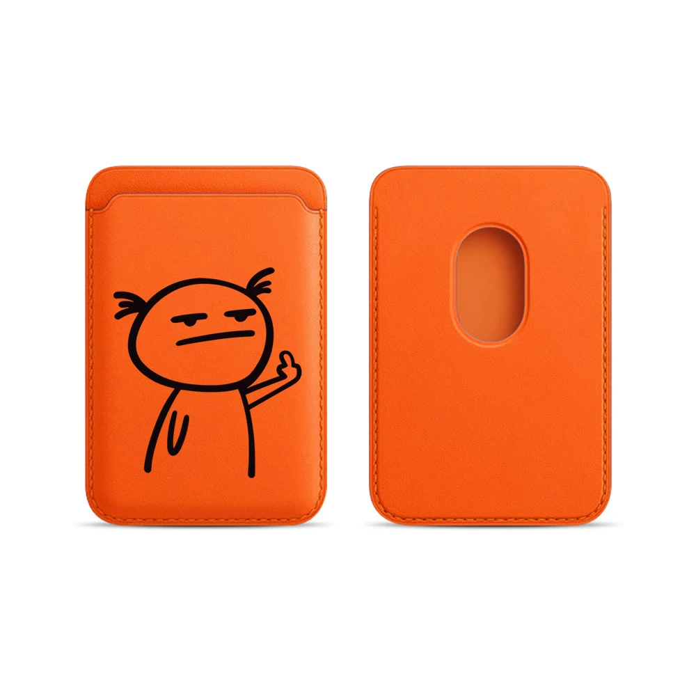 Stick Figures Leder-Kartenetui Handyhülle Kartenhalter für Magnetische Hülle Geeignet für alle iPhone Magsafe Karten-Handy-Rückseiten-Taschen – Detail 6