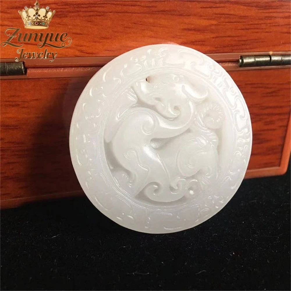 

Natural Hetian White Jade And Ancient Dragon Jade Pendant Luxury Quality Jewelry Best Selling Fashion Jewelry Exquisite Charms