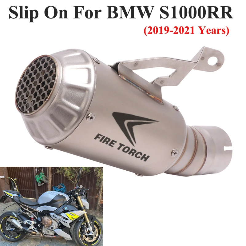 

For BMW S1000RR S1000R 2019 - 2021 Motorcycle 60mm GP Exhaust Pipe Slip-on Muffler No DB Killer Escape Catalyst Stainless Steel