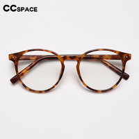 55868 New Round Men Glasses Frame Luxury Brand Transparent Computer Anti Blue Light Eyeglasses Frames Vintage Leopard Eyewear