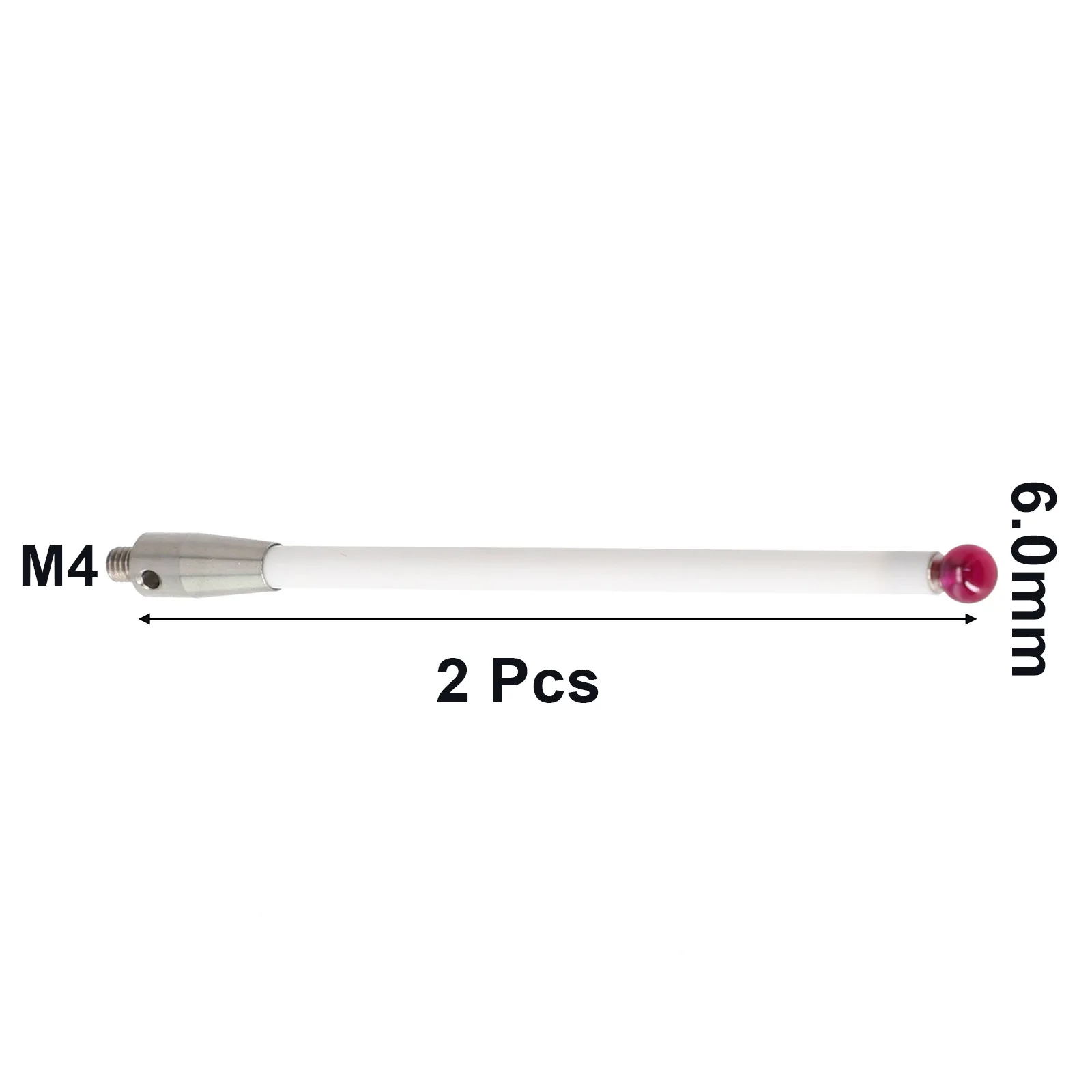 Replacement Pack 2Pcs for Renishaw A50003712 CMM Probe Stylus with 100mm Ceramic Stem and 6mm Ball Head for Coordinate Machines