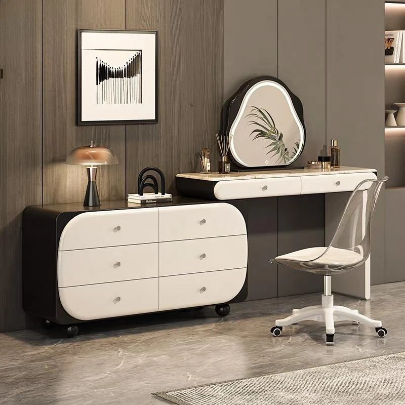 

Solid wood dresser, makeup table, storage cabinet, bedroom, small apartment, integrated chest, modern simplicity and