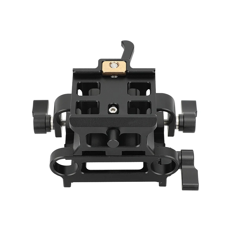 CAMVATE 15mm Dovetail Baseplate with ARCA-Type Quick Release Clamp for DSLR Camera Cage Shoulder Mount 15mm Rail Support System