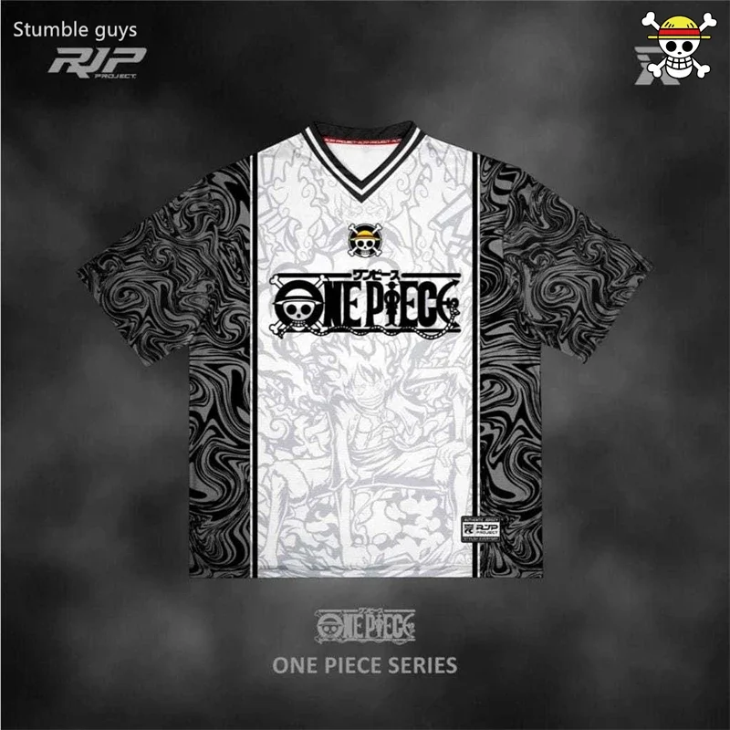 Sommer Herren Einteiler T-Shirt Monkey D. Luffy Grafikdruck Lässiges Kurzarm-Jersey Modische Streetwear Oberteile Kinder Jungen Kleidung