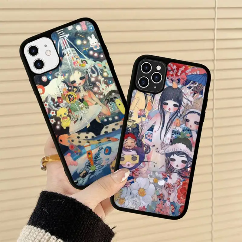 Aya Takano Phone Case Silicone PC+TPU Case for iPhone 11 12 13 Pro Max 8 7 6 Plus X SE XR Hard Fundas