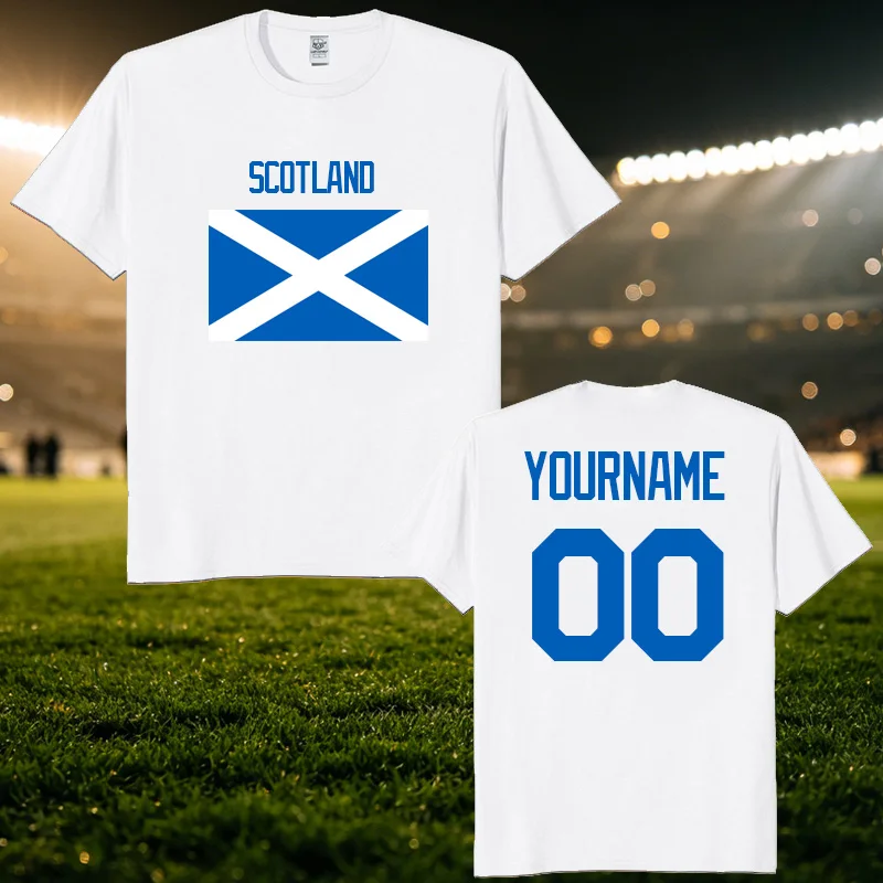 Scotland National Football Custom Name Number T Shirt Unisex Personalized DIY 2026 Football Tour Match Day Fan Streetwear Tee