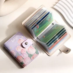 Retro Oil Painting Card Bag Large Capacity Women's Multi Slot Card Covers Driver's License Holder Credit Card Holder Coin Purse