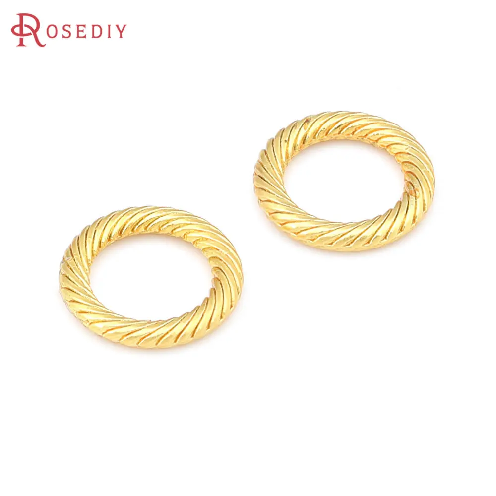 10PCS 9.5MM 13MM 18K Gold Color Brass Round Circle Connect Rings Closed Rings Jewelry Making Supplies Diy Findings Accessories