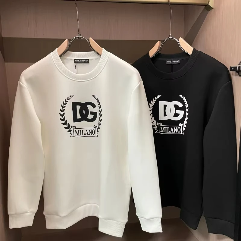 

Autumn and Winter Round-neck Sweatshirts with Printed Patterns for Both Men and Women, Without Hats