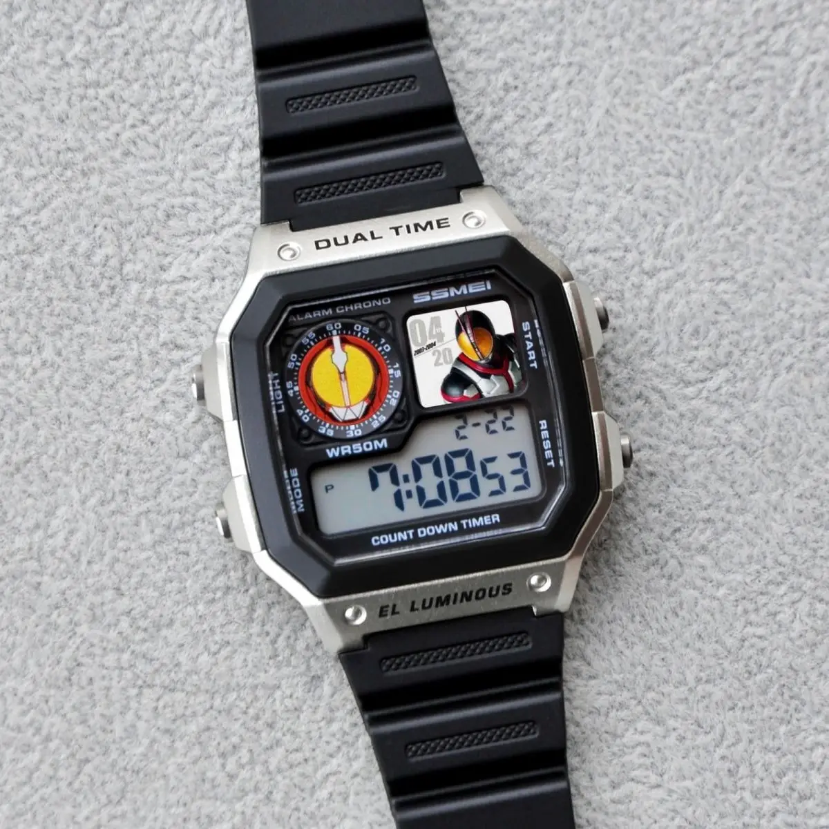 Kamina Rider Anime Student Horloge Kleine Vierkante Lichtgevende Kinderen Elektronische Horloges Verjaardagscadeaus