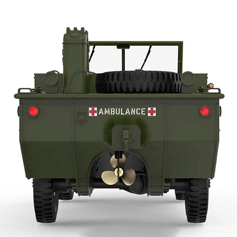 RC 1/16 รีโมทคอนโทรลรถสะเทินน้ําสะเทินบกจําลองรีโมทคอนโทรลถังรถทหารรุ่นของเล่นของขวัญ