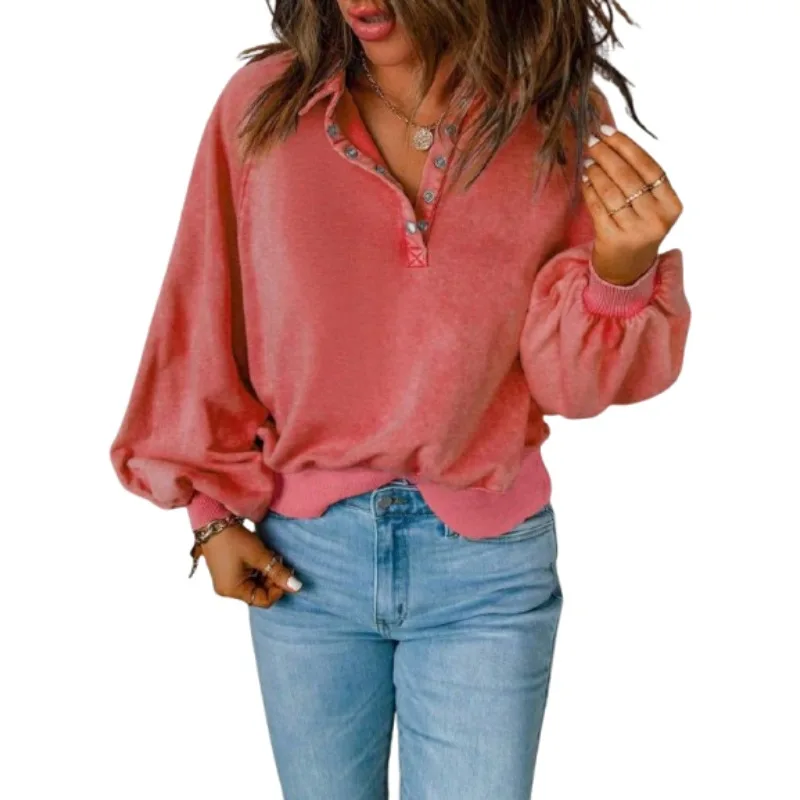 

Плюс размер 1XL-5XL, женская модная однотонная блузка с лацканами, рубашка, женская повседневная рубашка на пуговицах с длинными рукавами