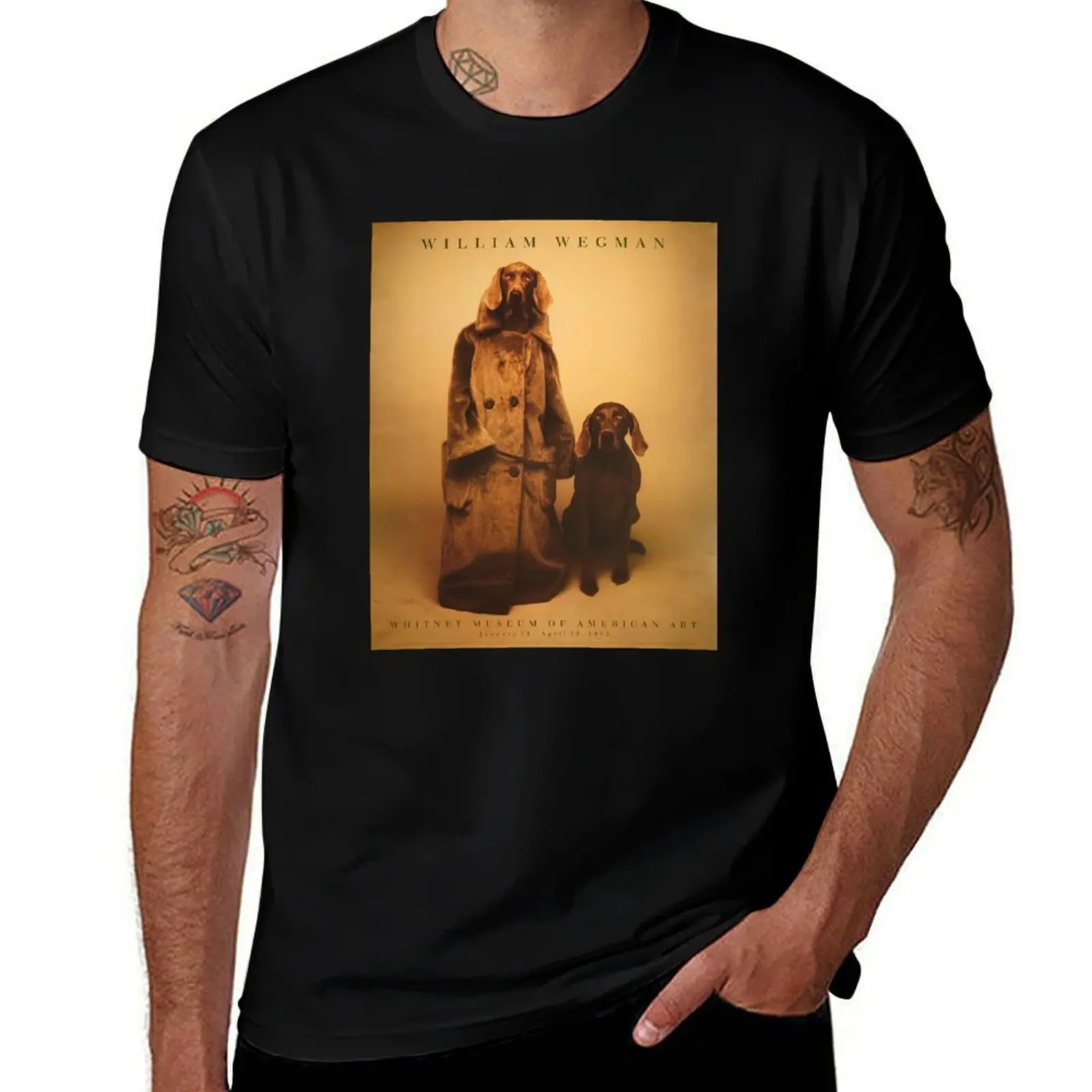

William Wegman exhibition T-Shirt man t shirts for men casual man t shirt cotton high quality man graphic t shirt T-Shirt