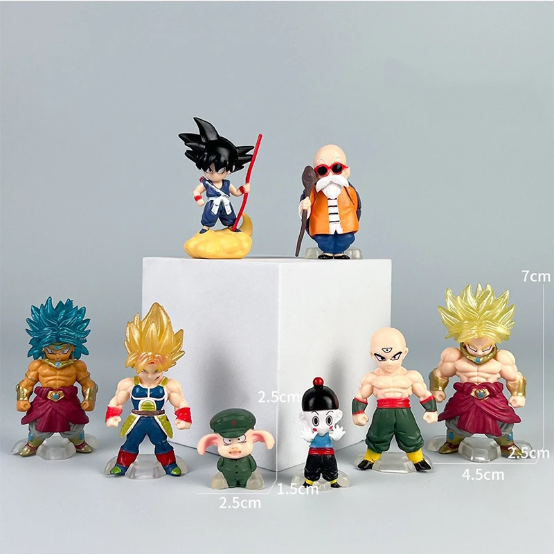 8pcs/lot Dragon Ball Mini Figure Super Saiyan Goku Vegeta Action Figure Collection Model Toys