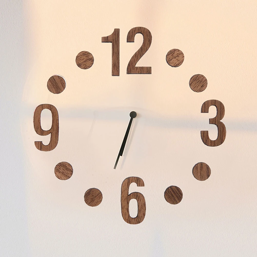 

Wooden Clock Numbers 12 Inch Digital B Round Dot Silent Movement DIY Kit Replacement Parts for Home Decor