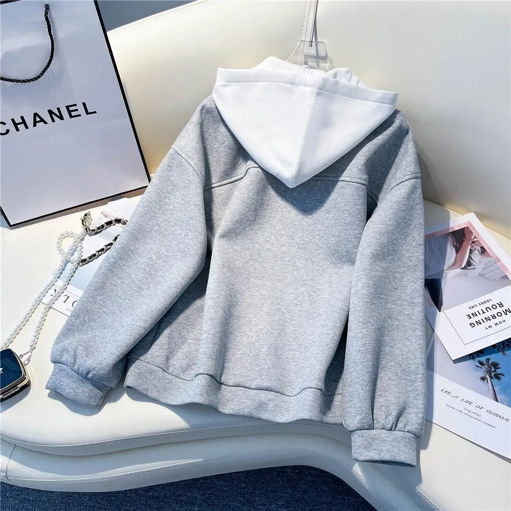 Casual Jacket Hoodies Sweatshirt Women Vintage Streetwear Baseball Oversized Harajuku Hoodies Y2k Loose Tracksuit