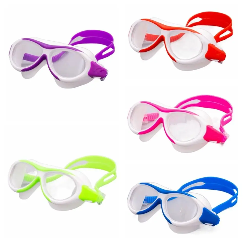 Big frame Anti-Fog one-piece earplugs High-definition lens Waterproof Pool Beach Swimming Goggles for children