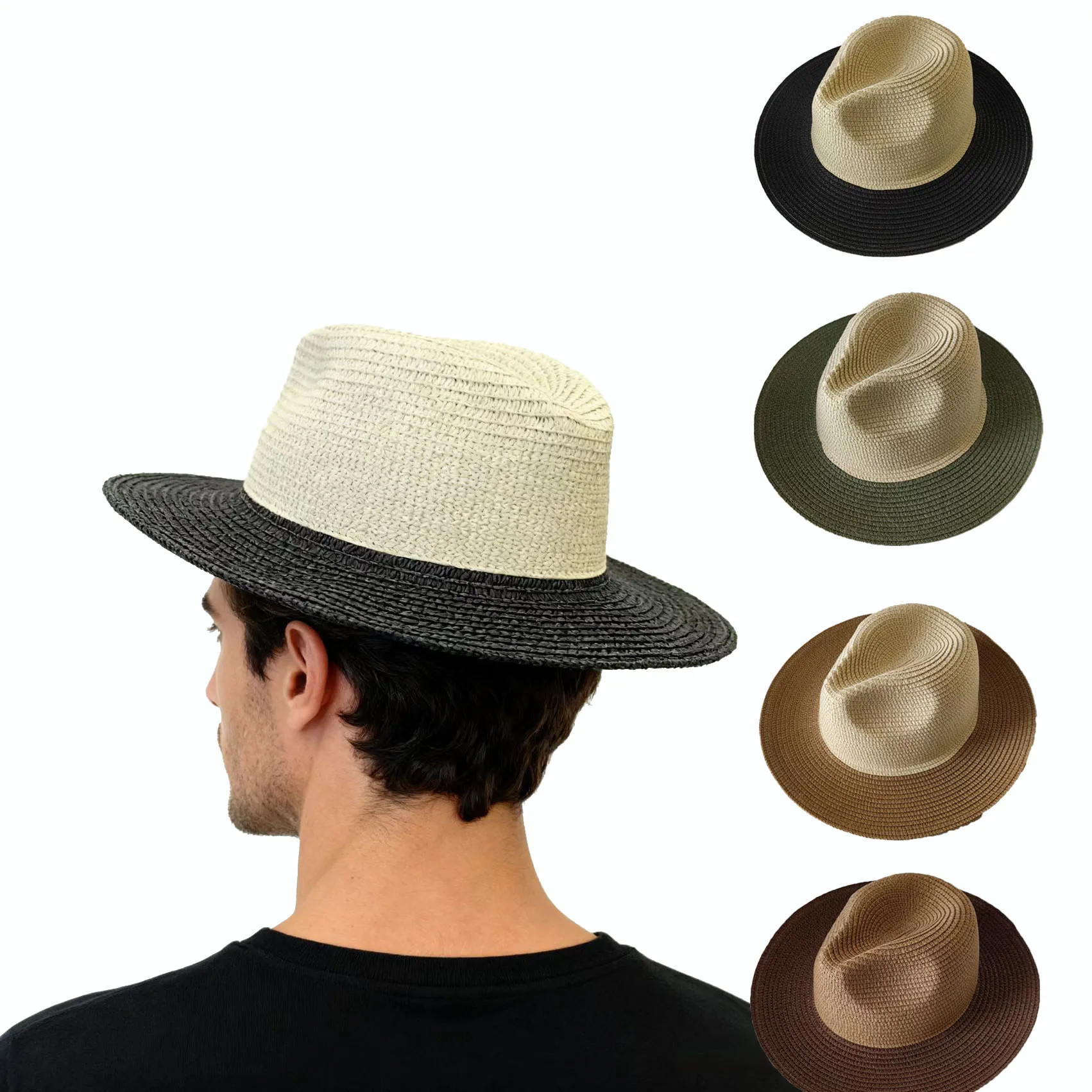 

Handmade Grass Panama Hat, Breathable and Sun-Protective, Essential Accessory for Beach Vacations / City Strolls, Unisex Couple'
