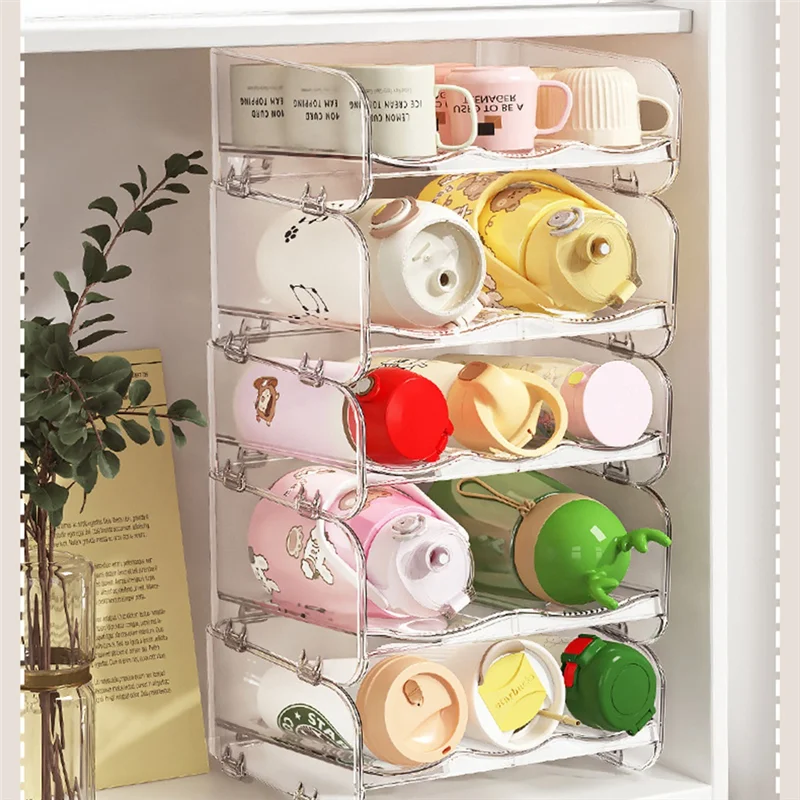 

ABKL-Desktop Multi-Layer Transparent Cup Storage Rack Dust-Proof Household Cup Storage Rack B
