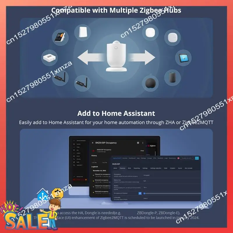 ABCL Zigbee Sensore di movimento Sensore di presenza umana Allarme di rilevamento a infrarossi Smart Home per Alexa Google Home Smartthings Alice