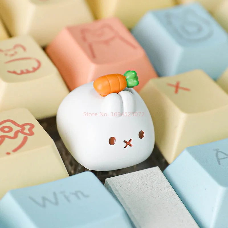 오리지널 토끼 당근 애니메이션 맞춤형 창의적 아트 커스텀 키캡 Esc 3D 레진 키캡 소녀 애니메이션 주변기기 선물