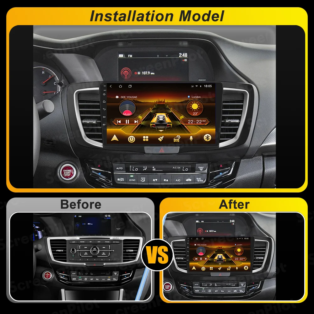 أندرويد 15 لهوندا أكورد 9 2.0L 2.4L 2012 - 2018 أندرويد السيارات ستيريو رئيس وحدة لاسلكية أندرويد السيارات بلوتوث واي فاي DSP #5